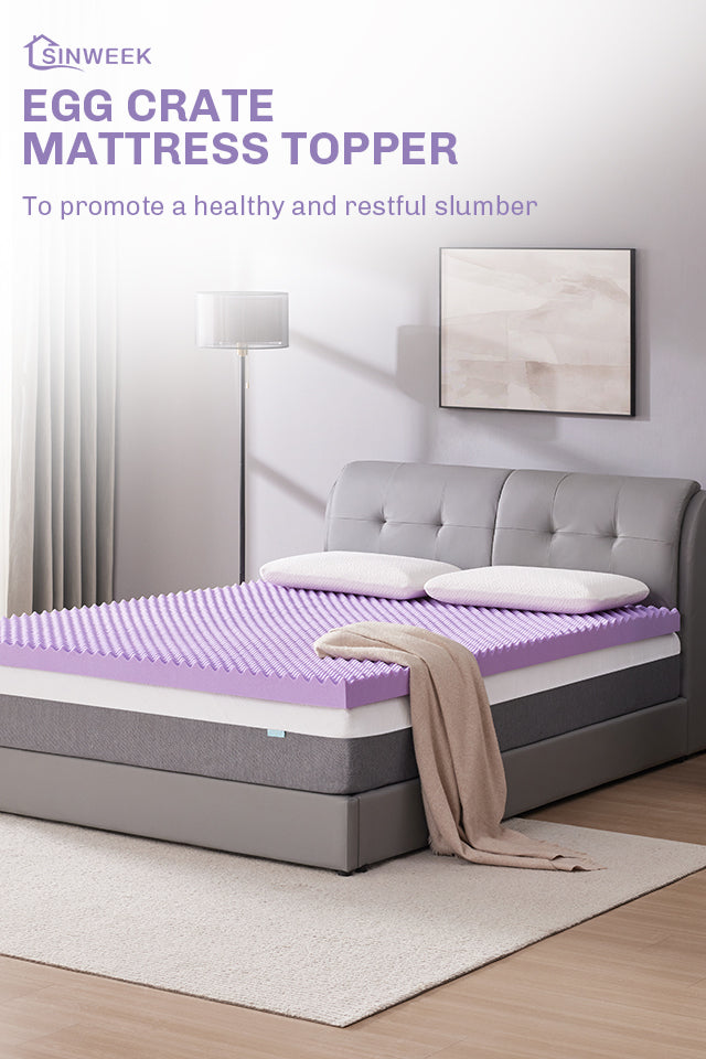 Memory Foam Mattress Topper丨2 Inch Egg Crate, Twin Mattress