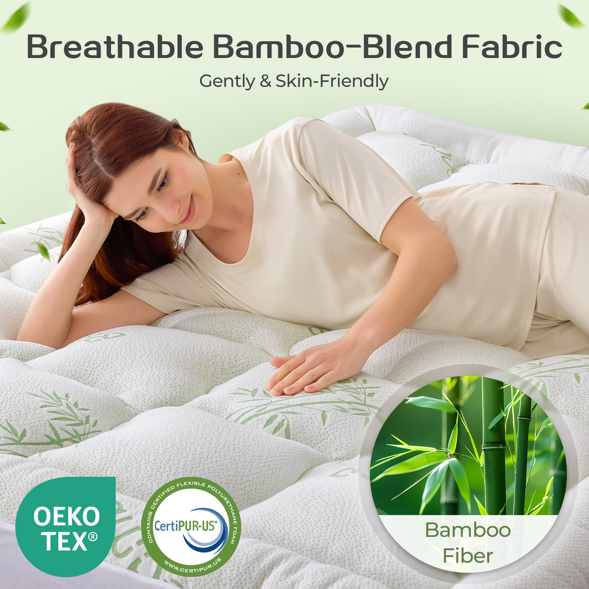  - sinweek.com 4 Inch Dual Layer Bamboo Mattress Topper - 2'' Gel Memory Foam and 2'' Pillow Top Pad