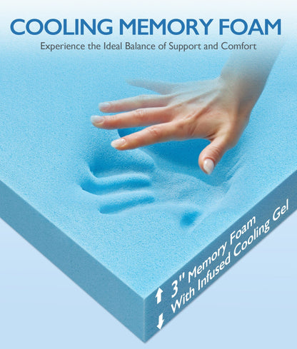 3 Inch Cooling Gel Memory Foam Mattress Topper