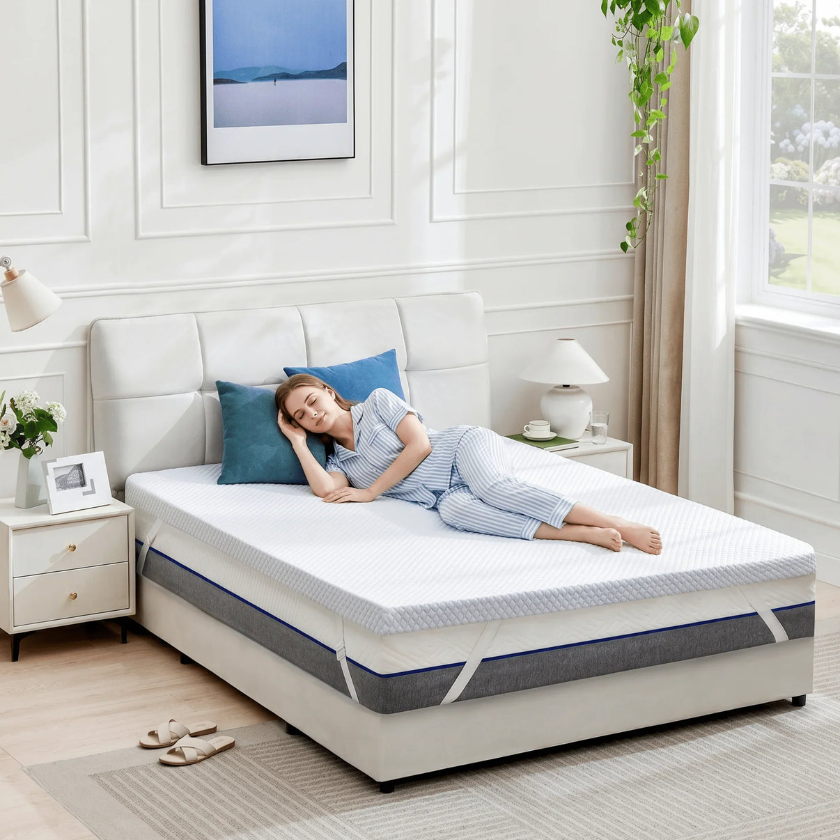  - sinweek.com SINWEEK 3 Inch Cooling Gel Memory Foam Mattress Topper - Breathable & Temperature Regulating