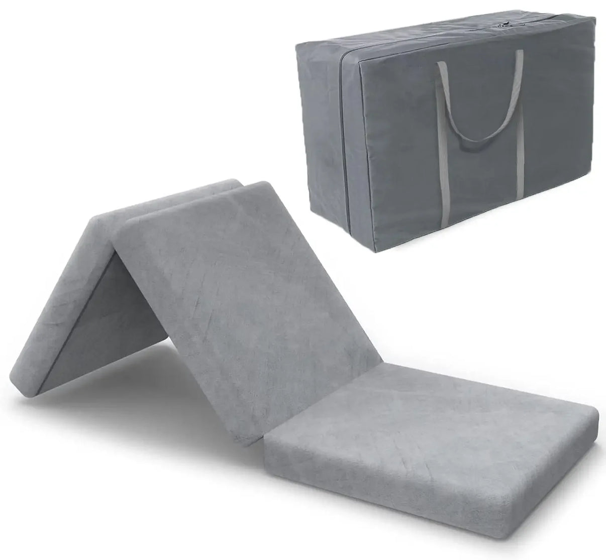  - sinweek.com 4 Inch Tri - Folding Memory Foam Mattress Topper - Washable Cover & Portable