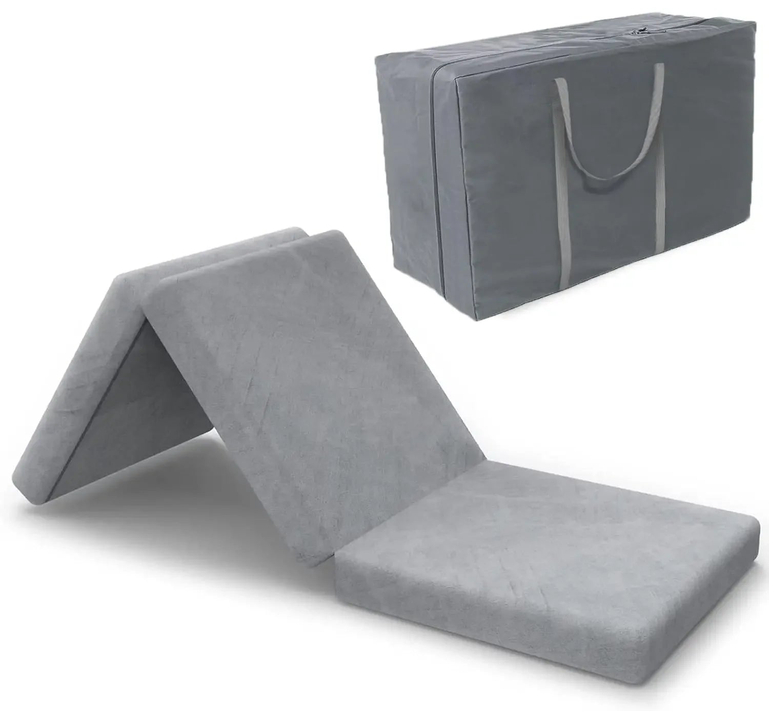  - sinweek.com 4 Inch Tri - Folding Memory Foam Mattress Topper - Washable Cover & Portable