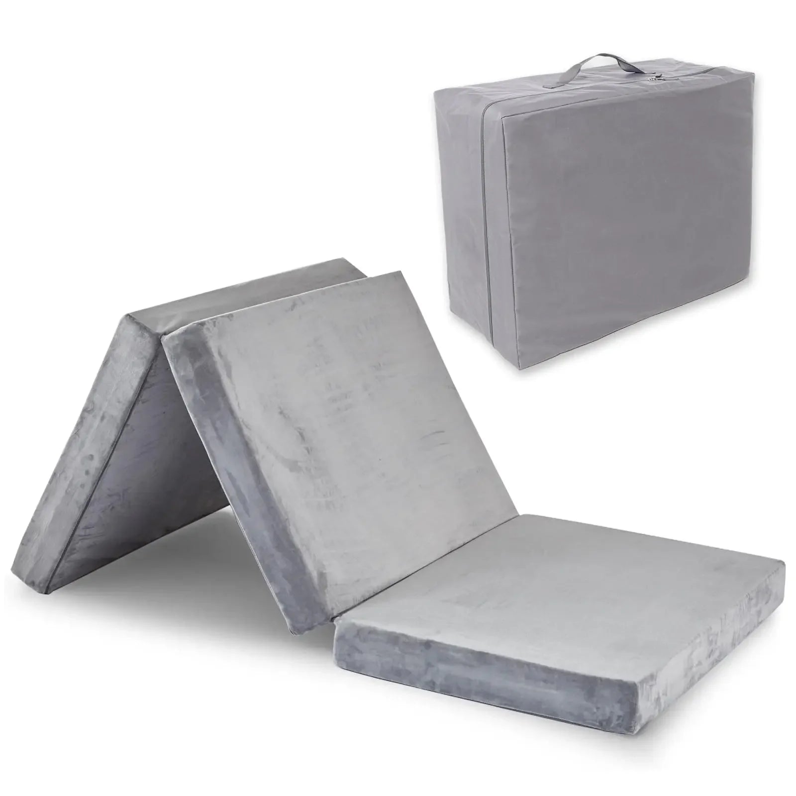  - sinweek.com 4 Inch Tri - Folding Memory Foam Mattress Topper - Washable Cover & Portable