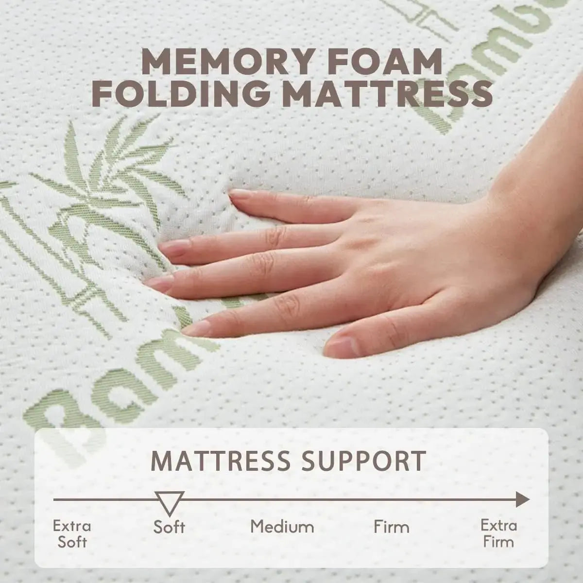 SINWEEK 4 Inch Tri-Folding Memory Foam Mattress - Portable Guest Bed with Storage Bag 