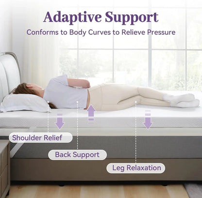 SINWEEK 3 Inch Soft Gel Memory Foam Mattress Topper for Back Pain with Removable Soft Cover  