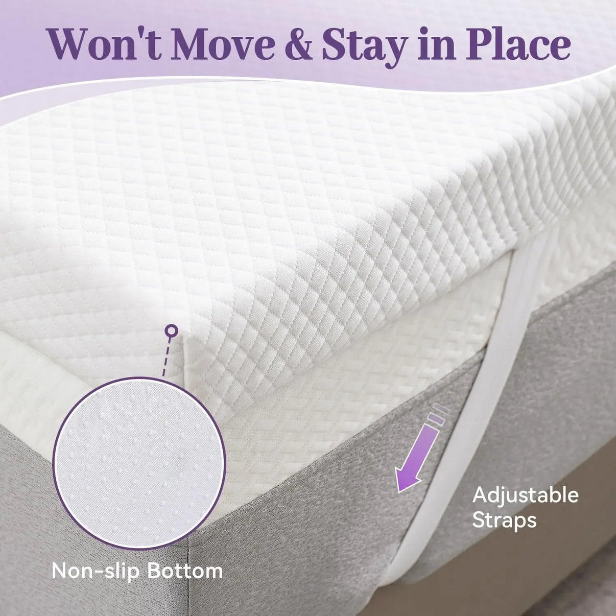 SINWEEK 3 Inch Soft Gel Memory Foam Mattress Topper for Back Pain with Removable Soft Cover  