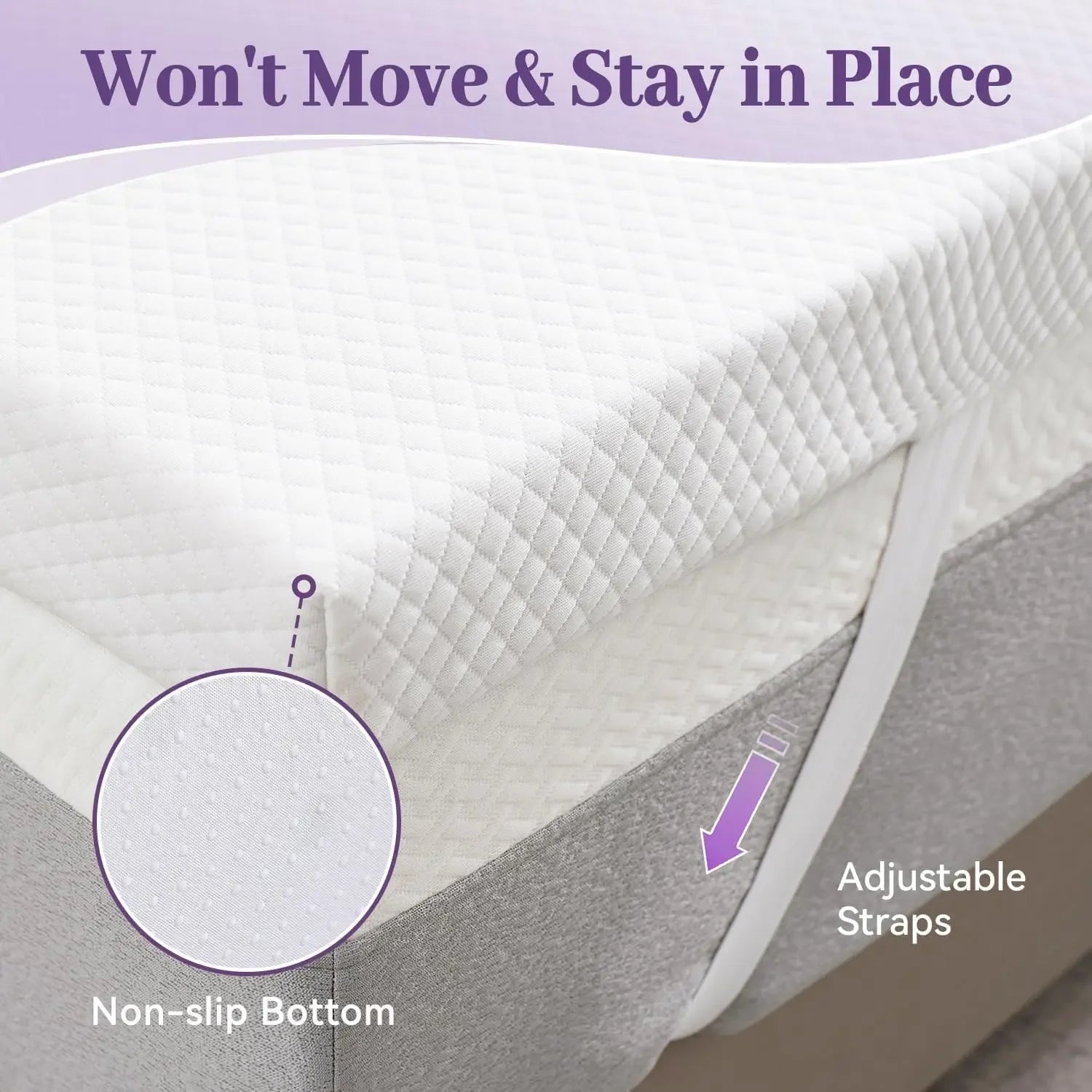 SINWEEK 3 Inch Soft Gel Memory Foam Mattress Topper for Back Pain with Removable Soft Cover  