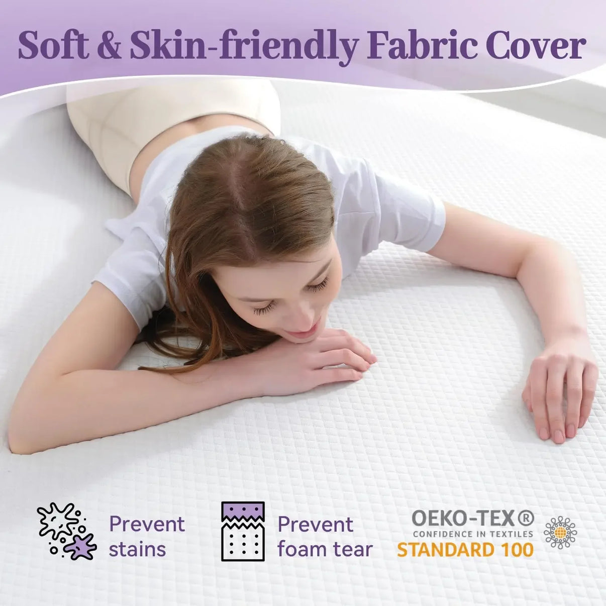 SINWEEK 3 Inch Soft Gel Memory Foam Mattress Topper for Back Pain with Removable Soft Cover  