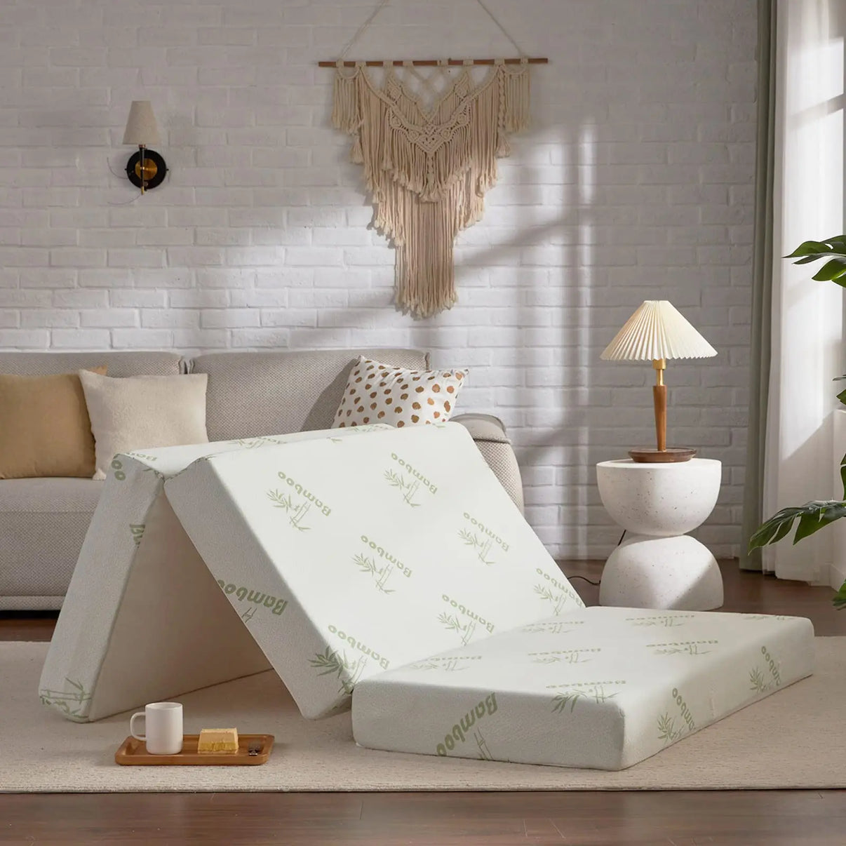 SINWEEK 4 Inch Tri-Folding Memory Foam Mattress - Portable Guest Bed with Storage Bag 