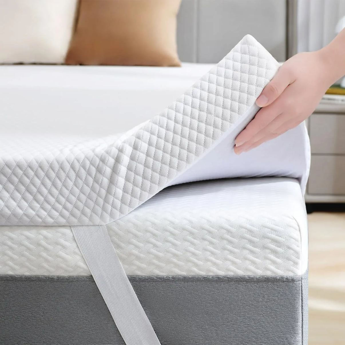 SINWEEK 3 Inch Soft Gel Memory Foam Mattress Topper for Back Pain with Removable Soft Cover  