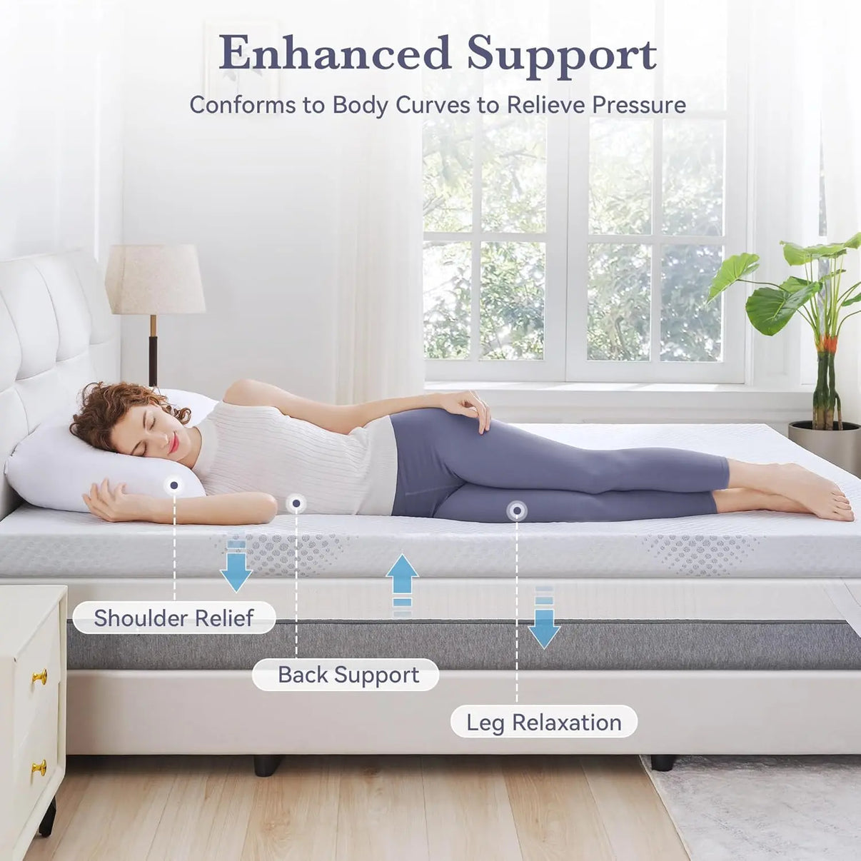 SINWEEK 3 Inch Medium to Firm Cooling Memory Foam Mattress Topper - sinweek.com