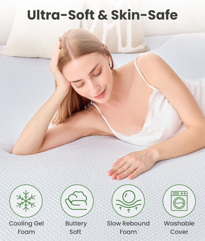  - sinweek.com SINWEEK 3 Inch Memory Foam Mattress Topper with Breathable Bamboo Cover
