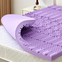 SINWEEK 2 Inch 7-Zone Memory Foam Mattress Topper Twin Size, Soft Mattress Pad for Back Pain Relief, Egg Crate Bed Topper, CertiPUR-US Certified, Violet