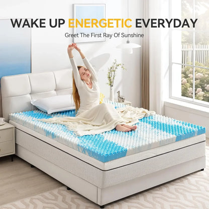 SINWEEK 2 Inch Egg Crate Memory Foam Mattress Topper - Cooling Airflow Design