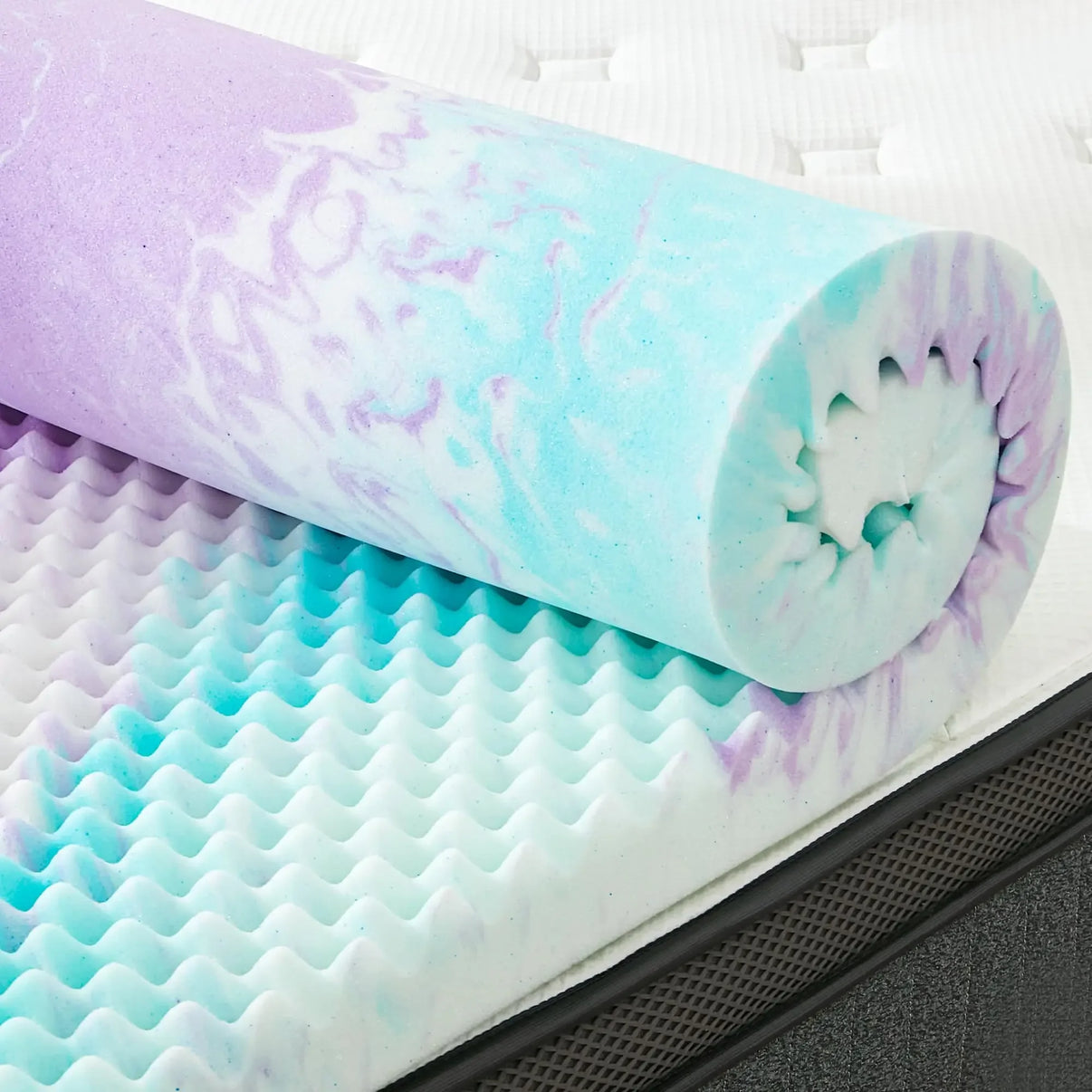 SINWEEK 2 Inch Egg Crate Memory Foam Mattress Topper - Cooling Airflow Design