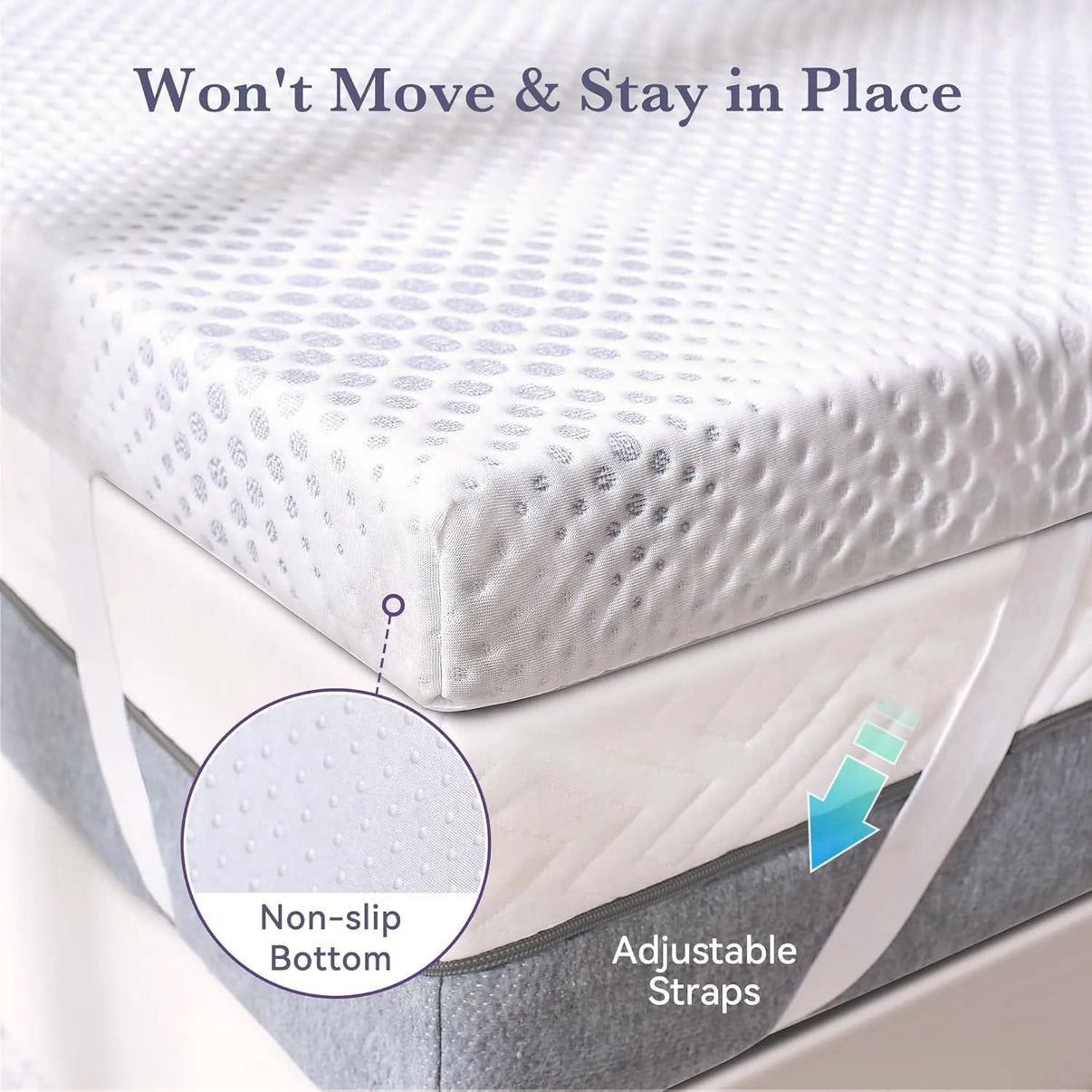 SINWEEK 3 Inch Medium to Firm Cooling Memory Foam Mattress Topper - sinweek.com