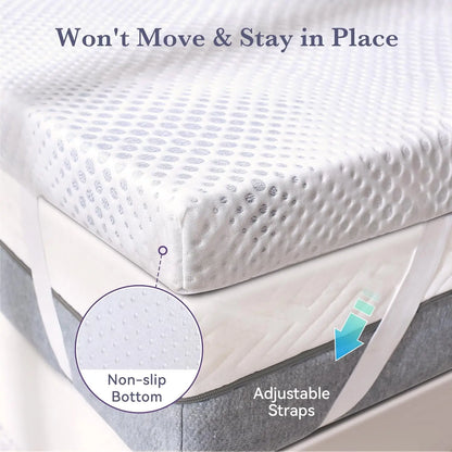 SINWEEK 3 Inch Medium to Firm Cooling Memory Foam Mattress Topper - sinweek.com