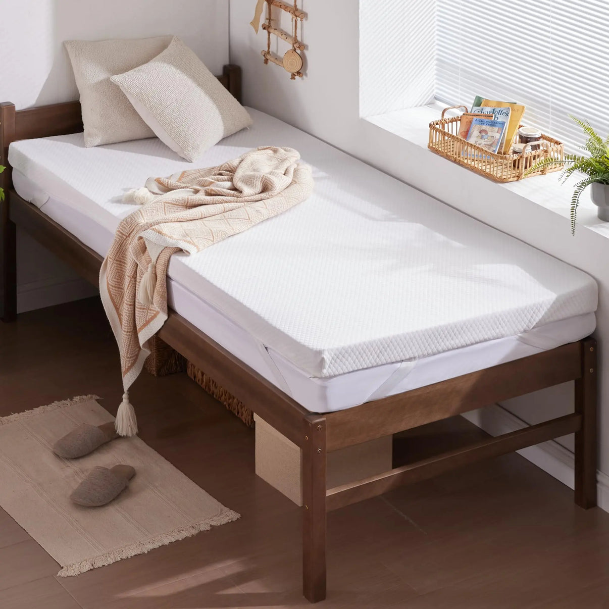 SINWEEK 3 Inch Soft Gel Memory Foam Mattress Topper for Back Pain with Removable Soft Cover  3 Inch (White Cover) / Twin