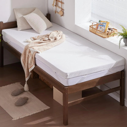 SINWEEK 3 Inch Soft Gel Memory Foam Mattress Topper for Back Pain with Removable Soft Cover  3 Inch (White Cover) / Twin