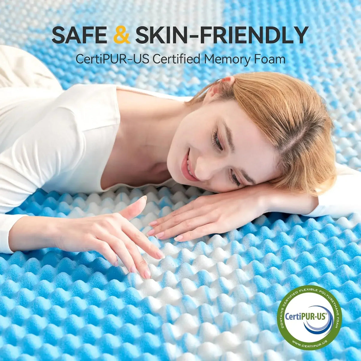 SINWEEK 2 Inch Egg Crate Memory Foam Mattress Topper - Cooling Airflow Design