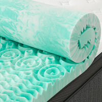 SINWEEK 5-Zone Memory Foam Mattress Topper for Targeted Pressure Relief  King / 2 Inch-Green