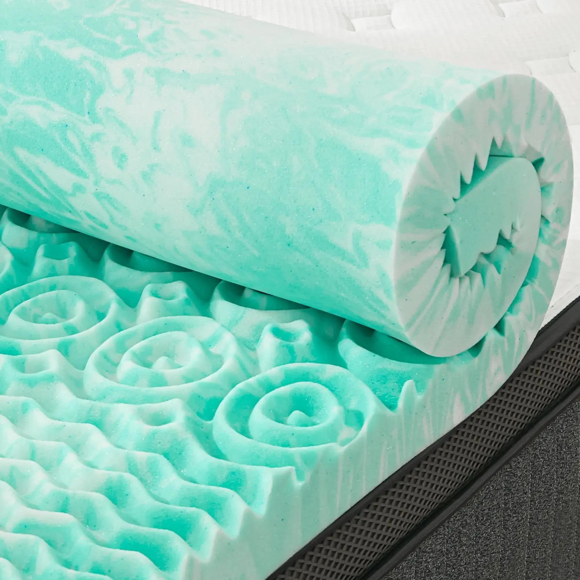 SINWEEK 5-Zone Memory Foam Mattress Topper for Targeted Pressure Relief? King / 2 Inch-Green