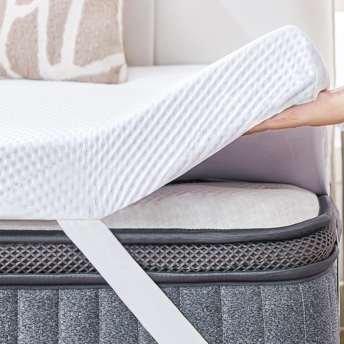  - sinweek.com SINWEEK 3 Inch Memory Foam Mattress Topper with Breathable Bamboo Cover
