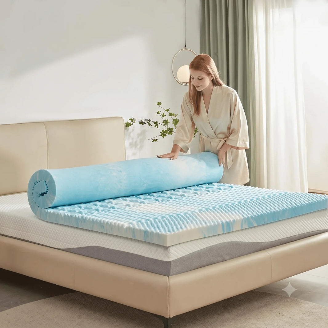  - sinweek.com SINWEEK 5 - Zone Memory Foam Mattress Topper for Targeted Pressure Relief