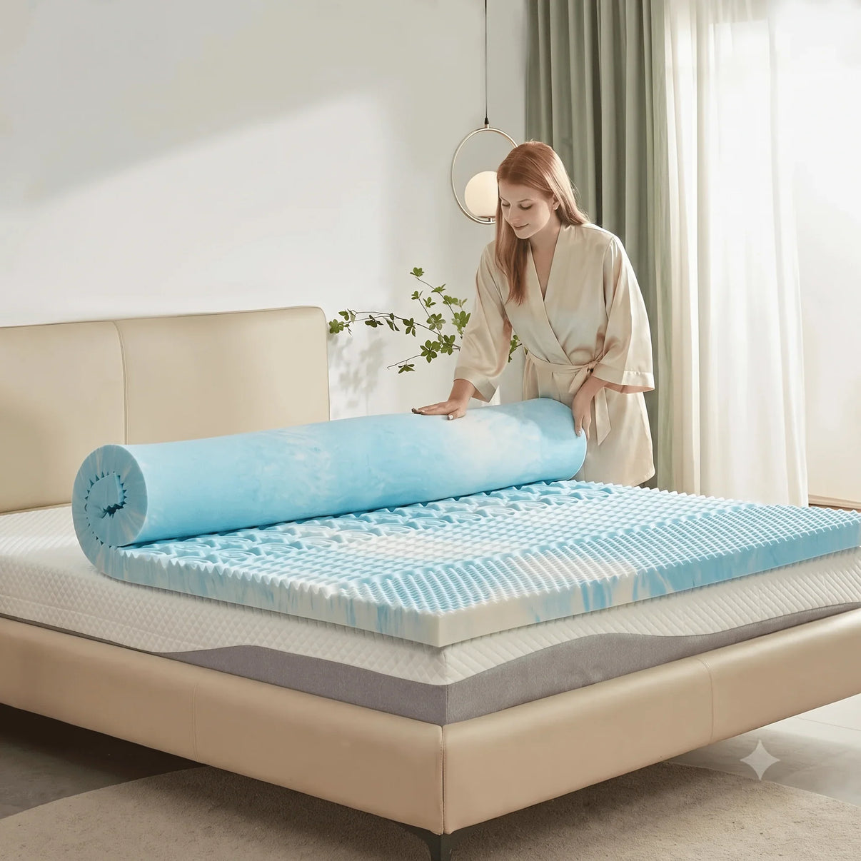  - sinweek.com SINWEEK 5 - Zone Memory Foam Mattress Topper for Targeted Pressure Relief