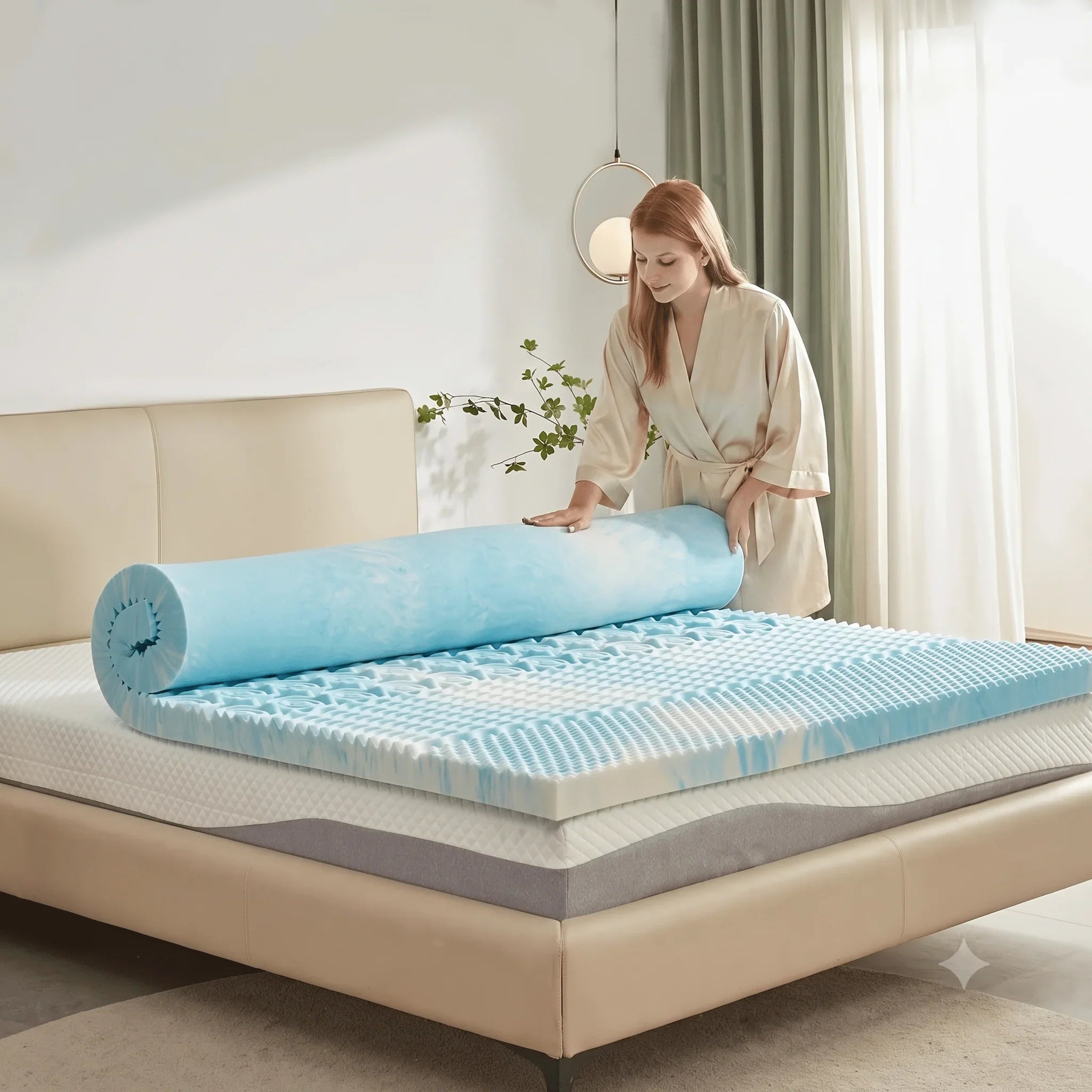  - sinweek.com SINWEEK 5 - Zone Memory Foam Mattress Topper for Targeted Pressure Relief