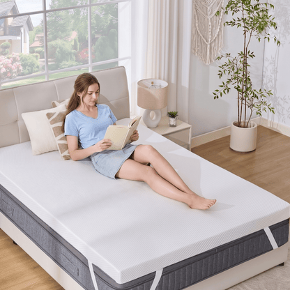  - sinweek.com SINWEEK 3 Inch Memory Foam Mattress Topper with Breathable Bamboo Cover