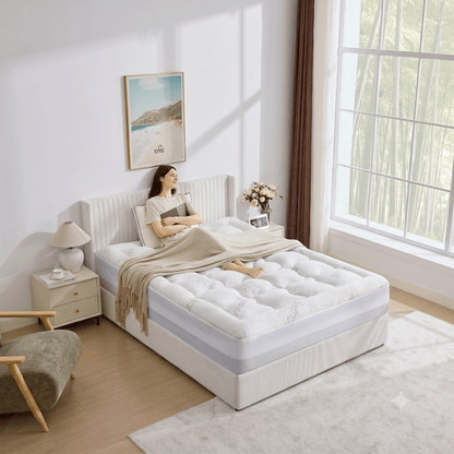  - sinweek.com 4 Inch Dual Layer Bamboo Mattress Topper - 2'' Gel Memory Foam and 2'' Pillow Top Pad