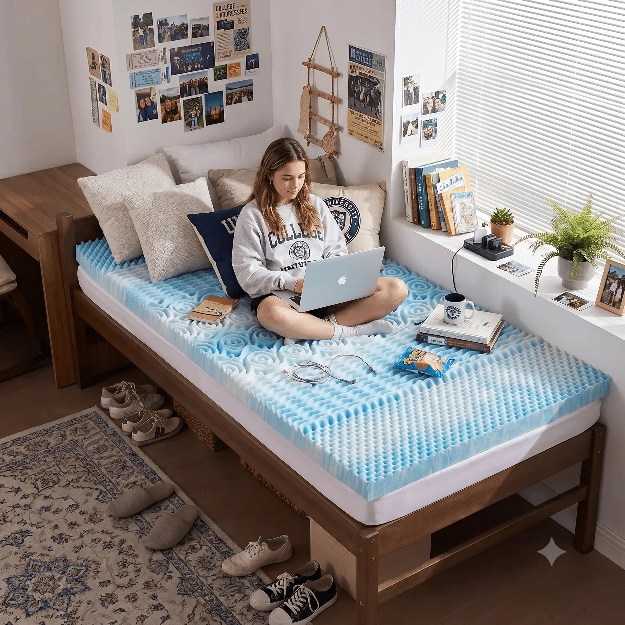 SINWEEK 5 - Zone Memory Foam Mattress Topper for Targeted Pressure Relief