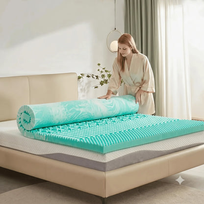 SINWEEK 5 - Zone Memory Foam Mattress Topper for Targeted Pressure Relief
