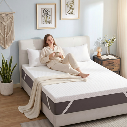3 Inch Gel Memory Foam Mattress Topper, Bed Topper with Cooling Cover