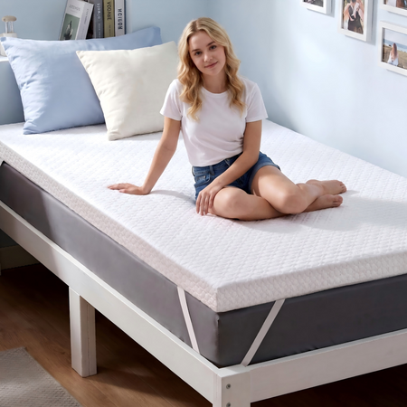 3 Inch Gel Memory Foam Mattress Topper, Bed Topper with Cooling Cover